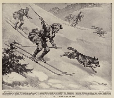 Sport in Lappland, eine Wolfsjagd auf Skiern von William T. Maud